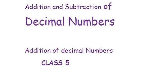 Class 5 unit 6 worksheet 1 addition of decimal numbers Maths DAV
