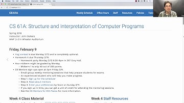 61A Spring 2018 Lecture 10 Video 1