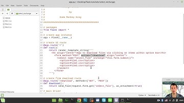 Helping my subscriber to handle option select on change event to download files using Python & Flask