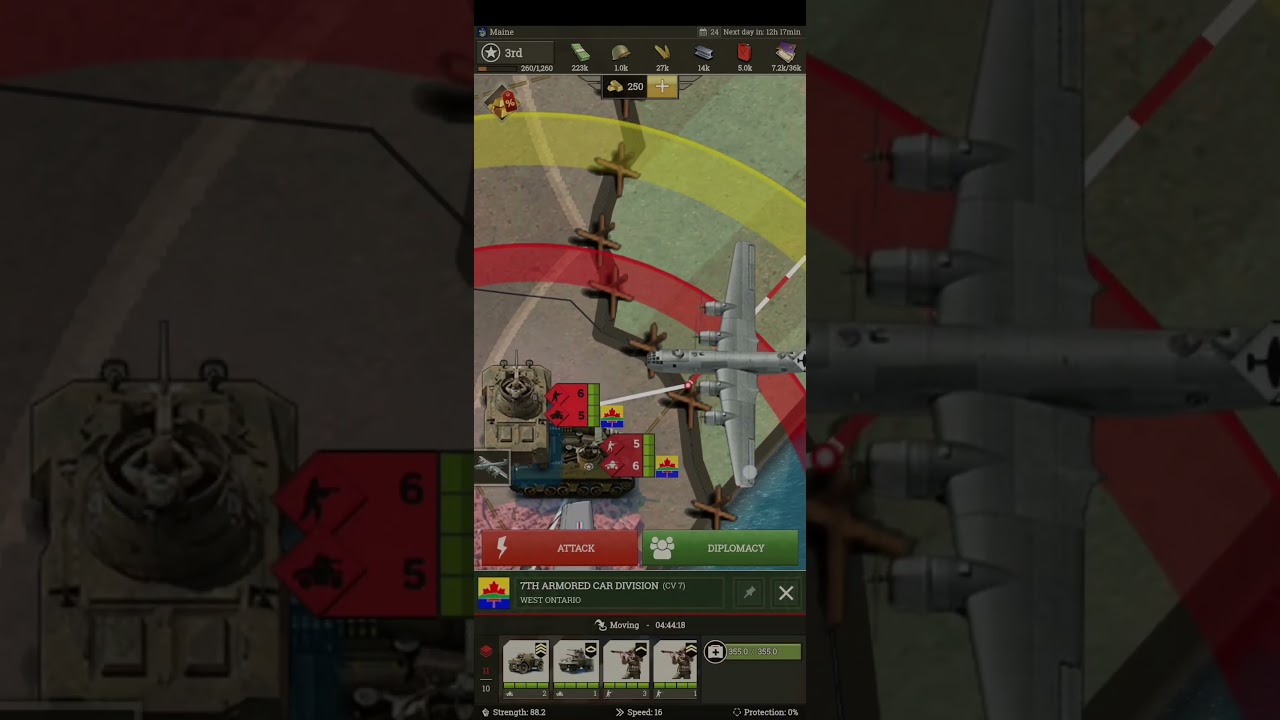 Call of War 1942. Nuclear Bomber wipeout of 700+ HP  