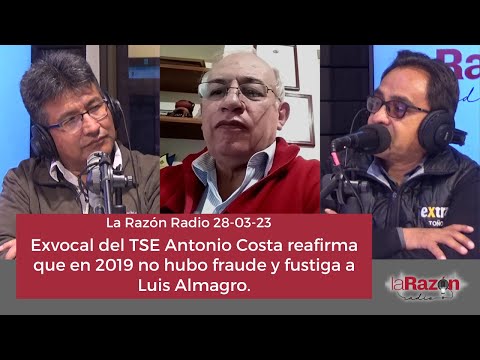 Exvocal del TSE Antonio Costa reafirma que en 2019 no hubo fraude y fustiga a Luis Almagro.