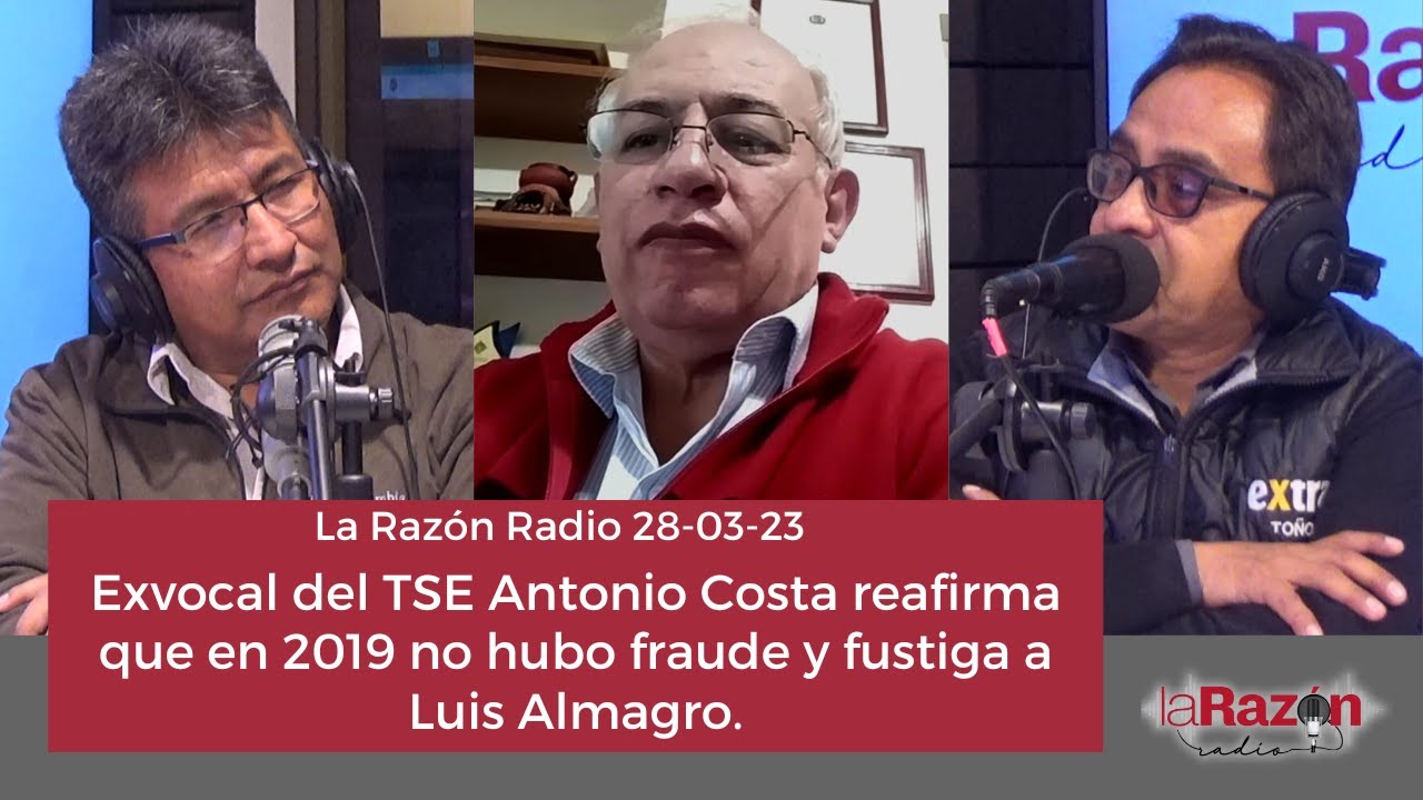 Exvocal del TSE Antonio Costa reafirma que en 2019 no hubo fraude y fustiga a Luis Almagro.