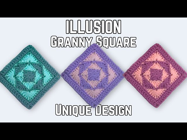 ILLUSION Crochet Square Tutorial | Unique Granny Square - YouTube