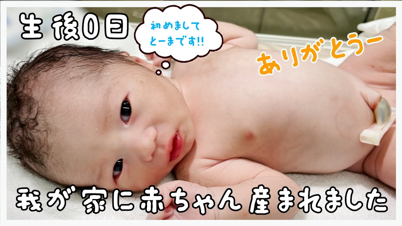 新生児 生後0日の生まれたての赤ちゃん 男の子とーま誕生 Youtube