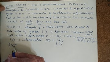 Dirac Notation in Quantum Mechanics