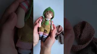 Waldorf inspired anatomically correct pocket boy doll. Natural fiber art doll. Organic textile doll.