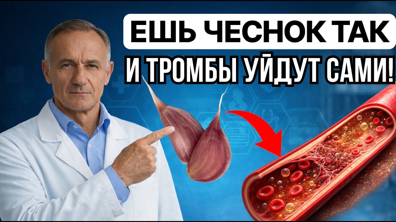 ЧЕСНОК РАСТВОРЯЕТ ТРОМБЫ?! НО ТОЛЬКО ЕСЛИ ВЫ ДЕЛАЕТЕ ЭТО ПРАВИЛЬНО! 1 ЗУБЧИК НАТОЩАК и ...