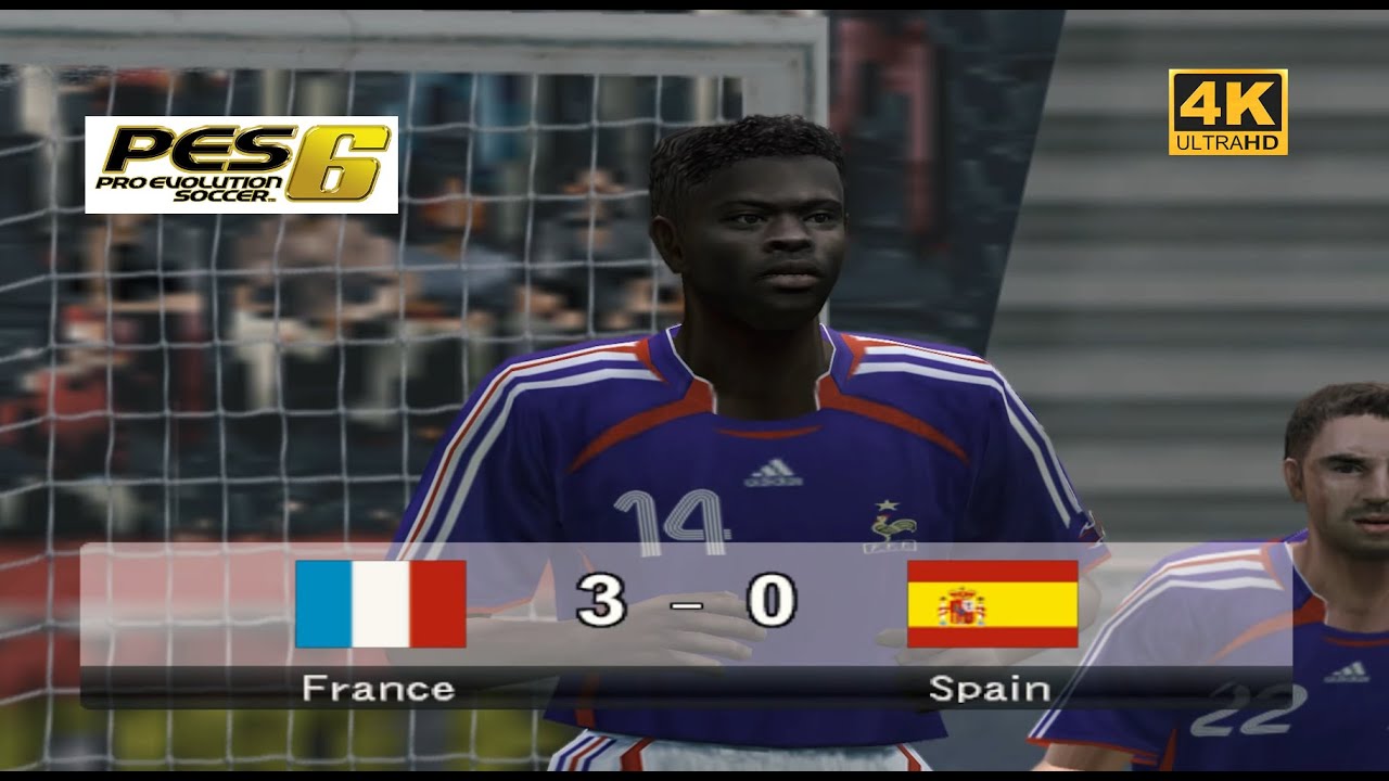 Pro Evolution Soccer 6 | France vs Spain | 4k 60fps
