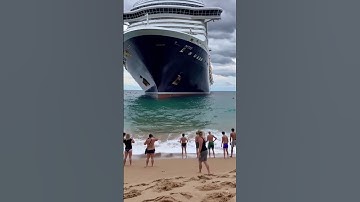 A huge cruise liner sailed onto the beach. People are shocked. #sea #ship