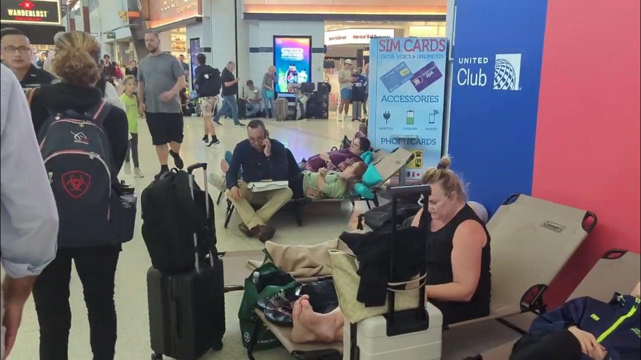 United airlines beds on ground at Newark airport. YouTube