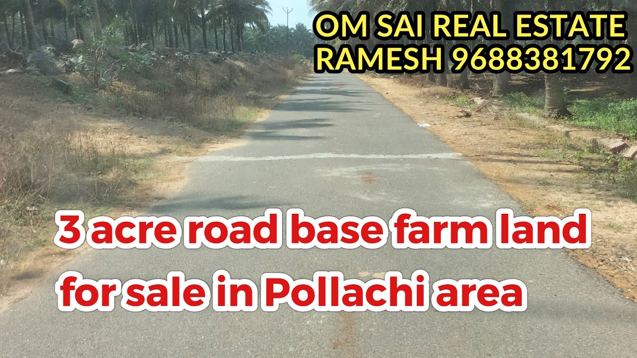 394) 3 acre road base farm land for sale in Pollachi area YouTube