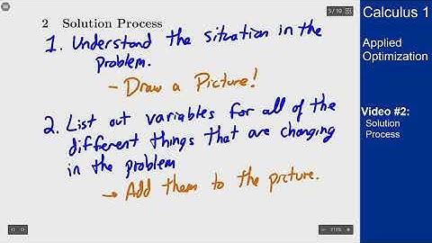 Applied Optimization - Video 2 - Solution Process