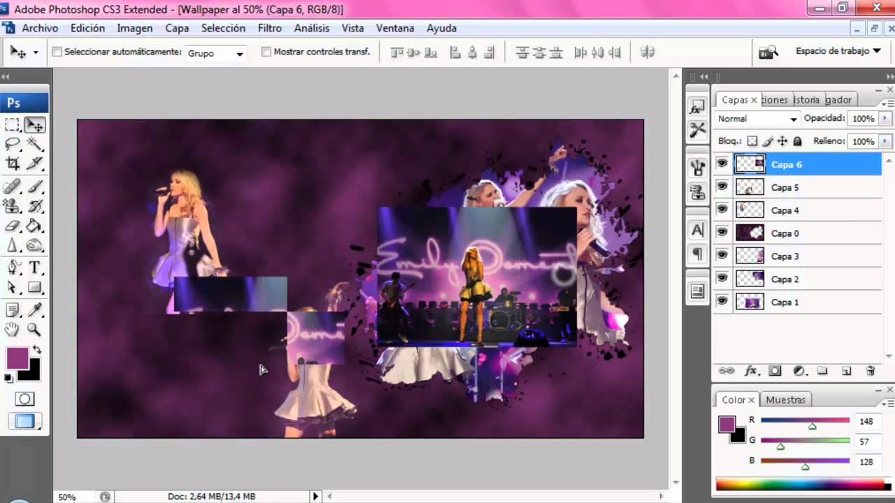 Como hacer un Wallpaper con Photoshop CS3, Facil y Rapido! - YouTube