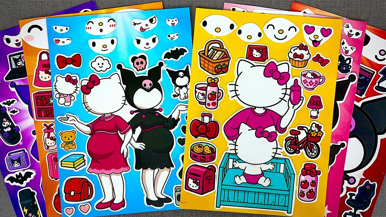 [🎀Paper DIY🎀] Satisfying ASMR Sticker Journal 💖 Kuromi, My Melody, Hello Kitty | Kawaii Decoring