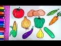 تعليم رسم الخضروات وتلوينها للاطفال | بكل سهولة خطوة بخطوة, how to draw vegetables easy