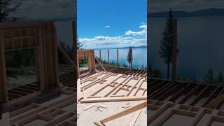 Building a rake wall #framing #home #montana #construction #building #mountains #flatheadlake
