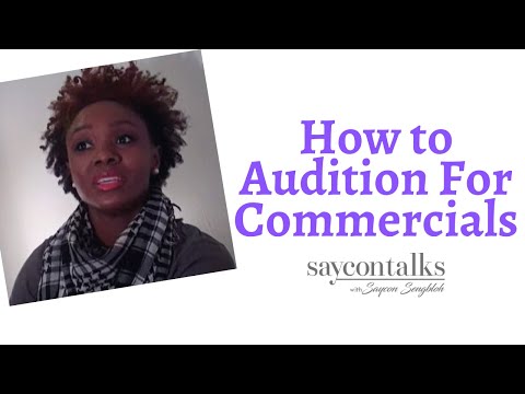 Como Audition para comerciais: SayconTalk com Saycon Sengbloh