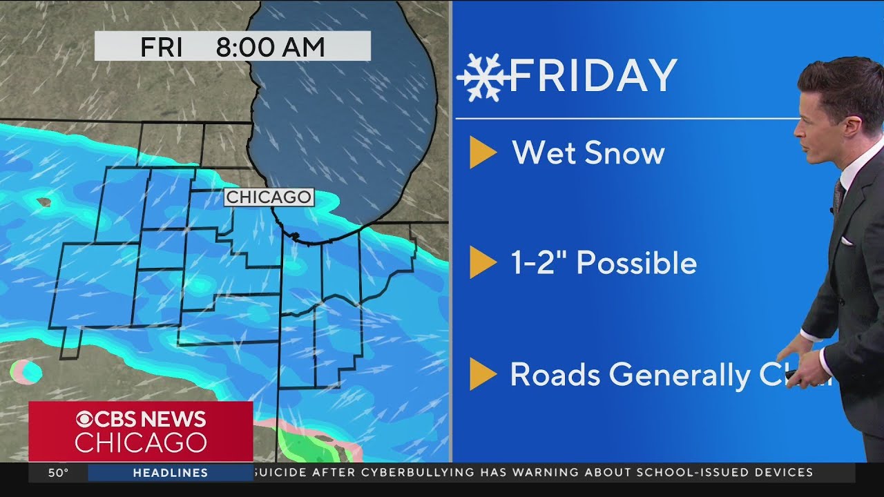 Rain changing to snow across Chicago area - YouTube