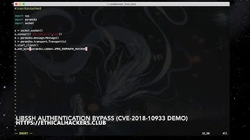 libSSH Authentication Bypass Exploit (CVE-2018-10933) Demo