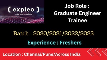 Expleo Off Campus Hiring Freshers for the Role of Graduate Engineer Trainee | Software |
