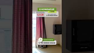 Fully Furnished 2BHK Resale Flat in Kondapur | 1270 SFT | ₹1.2 Cr | East Facing | No Brokerage