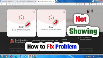Fix Problem📢SSC Your Admission Certificate is not available✅Sorry, you have entered incorrect detail