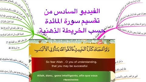 سورة المائدة مقسمة حسب الخريطة الذهنية الفيديو السادس