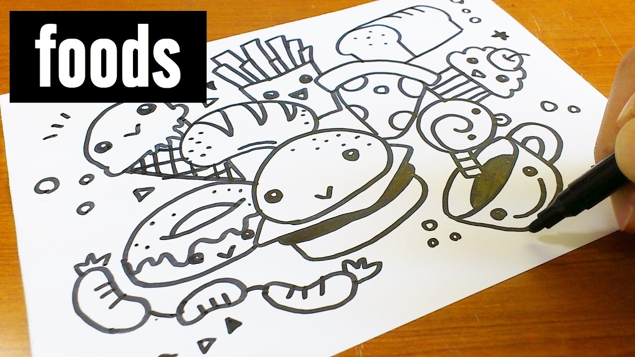 How To Draw Cute Kawaii Doodle Foods Doodle For Kids YouTube