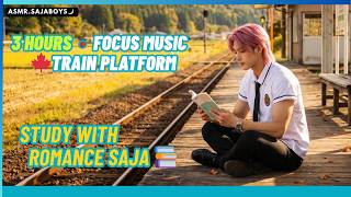 🍁5 Hours Study Music • Study With Romance Saja in School Uniform | Countryside Train Platform Focus