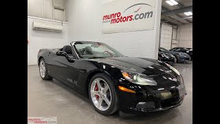2006 Corvette SOLD SOLD SOLD Convertible 3LT HUD MEM Auto with just 70k kms! Munro Motors