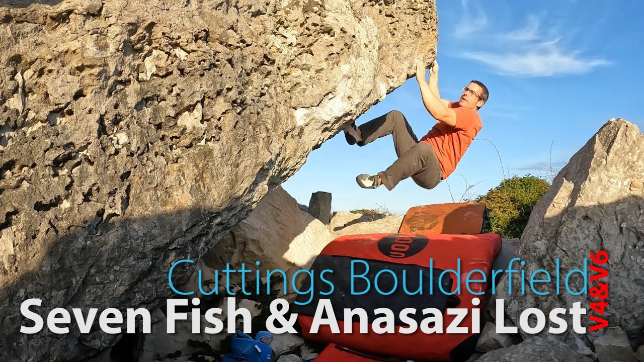 Seven Fish (V4) & Anasazi Lost (V6), Cuttings Boulderfield, Portland