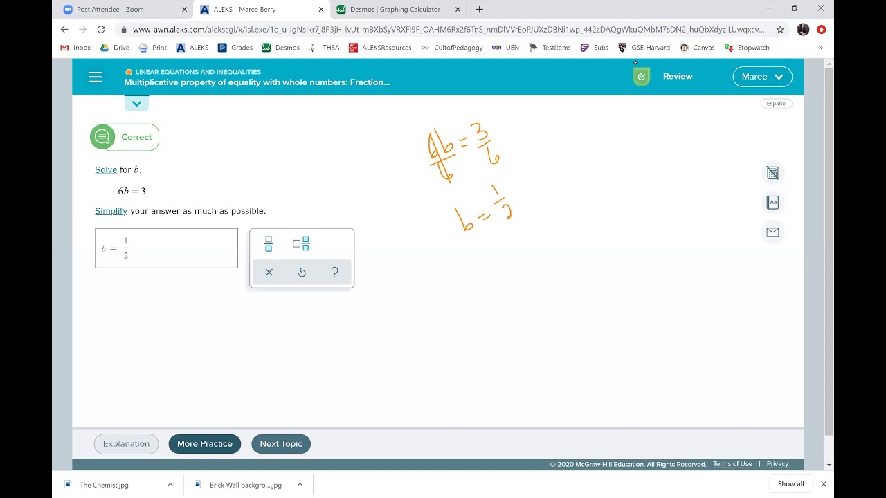  Multiplicative property of Equality with Whole numbers Fractional Answers YouTube