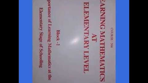 N.I.O.S D.El.Ed 504 Learning mathematics unit-1 Learning mathematics- phobia making learning