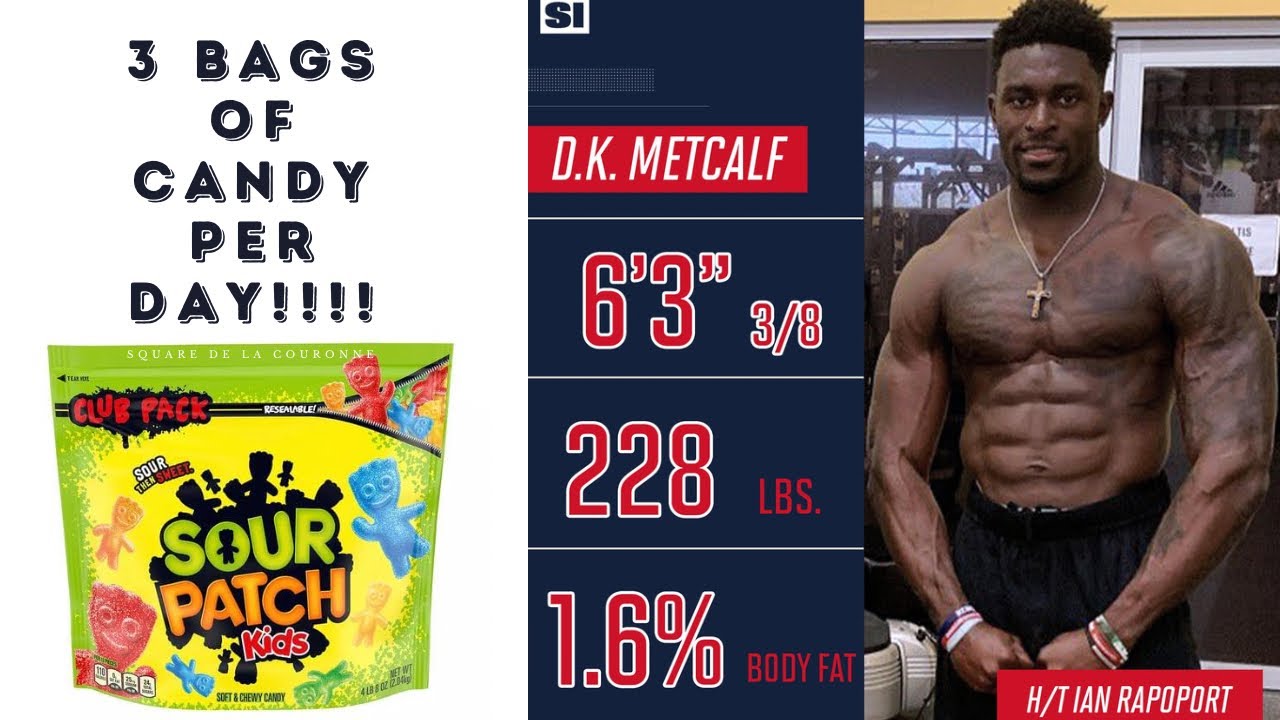 Stacked eating 3 bags of candy a day DK Metcalf's diet YouTube