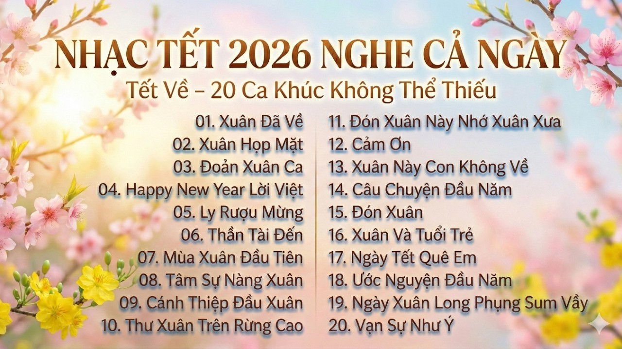 Nhạc Tết 2026 Nghe Cả Ngày 🌸 20 Ca Khúc Xuân Hay Nhất – Tết Về Không Thể Thiếu