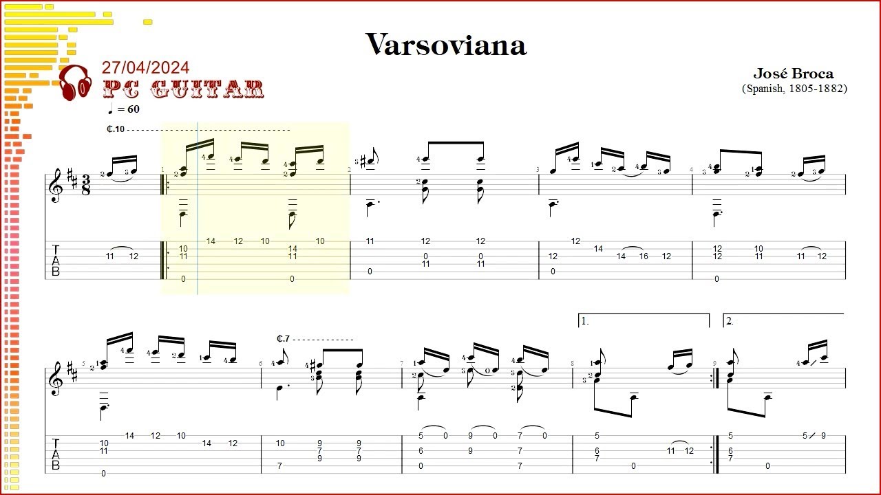 José Brocá, Varsoviana, guitar - YouTube