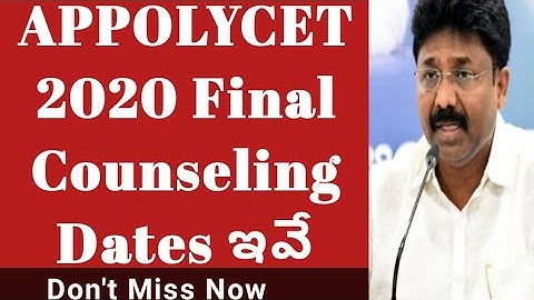 Ap Plolycet 2020 Counselling date latest news|Appolycet Counselling 2020 date |#appolycet2020