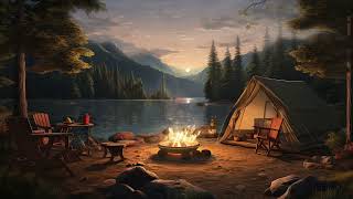Dark night Campfire sounds for sleeping, relaxing, ASMR sounds, sleep music, calm music, BGM, noise