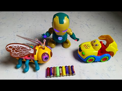 Unboxing battery operated bee, robot car rc helicopter autobot police car rc police car