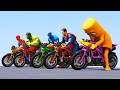 SPIDER MAN against TUNG TUNG TUNG SAHUR on Motorcycle in RAINBOW SPIDERS BRIDGE GTA MULTIVERSE