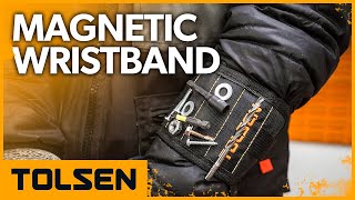TOLSEN Magnetic Wristband for Holding Screws Drilling Bits and Nails