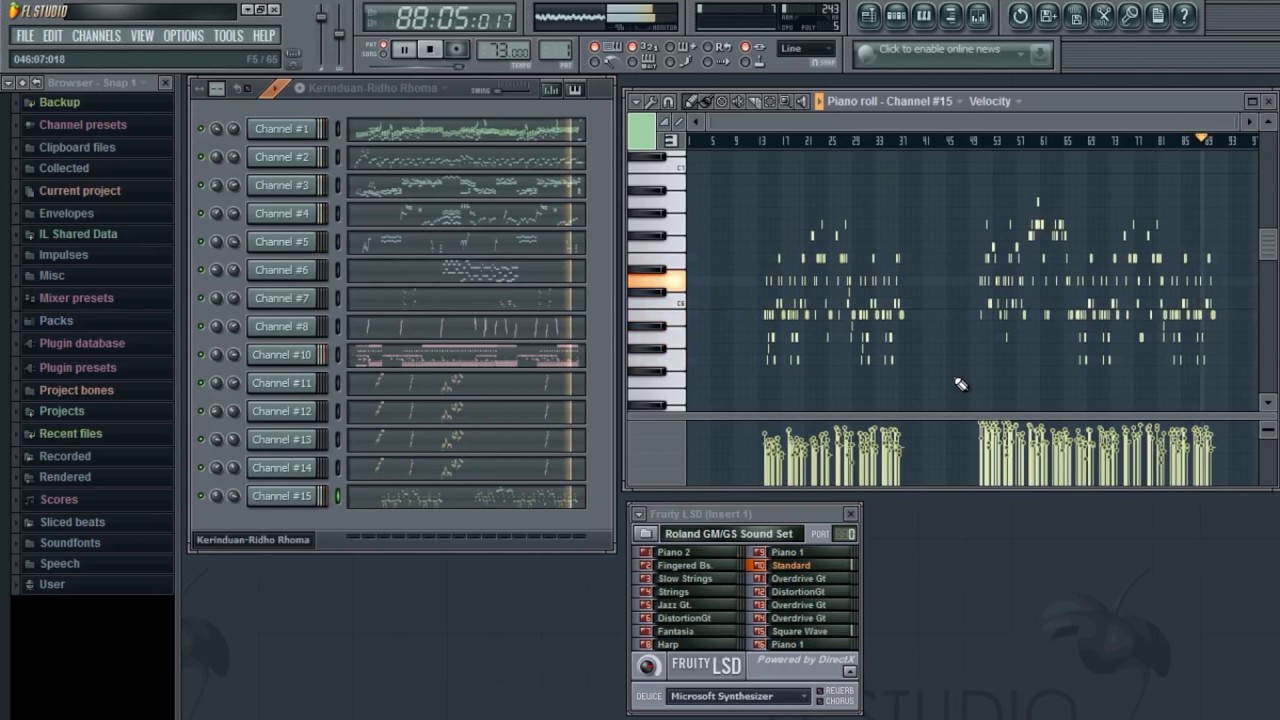 KERINDUAN DANGDUT - INSTRUMEN Melodi FL STUDIO ( Composisi )