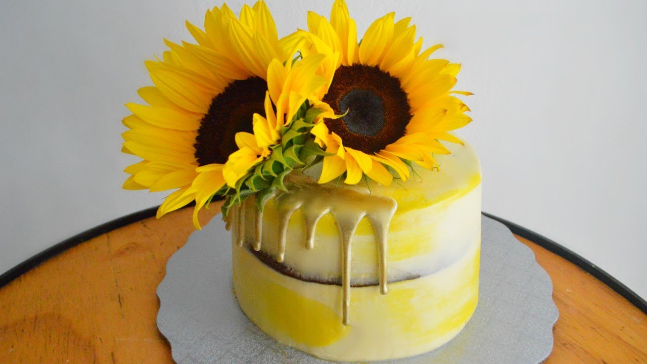 PASTEL CON GIRASOLES | AZUL COS - YouTube