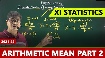 Arithmetic Mean Part 2 | XI Economics. Statistics. Central Tendency 2021-22 | Sunil Panda si