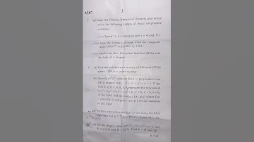 Cryptography & Network Security - PYQ 2023 || DU || Sem 5 || Bsc.(H) Maths