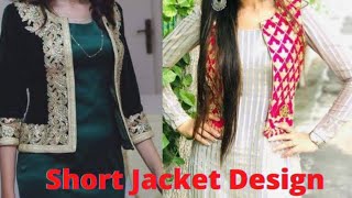 #latest short jacket style and stitching ideas# unique short jacket dress design# stitching hira#
