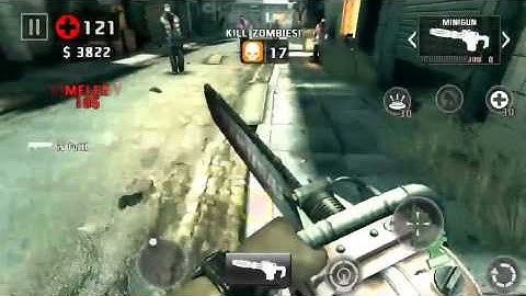 Dead trigger 2 chainsaw gameplay on hard level 56 TDU 50+