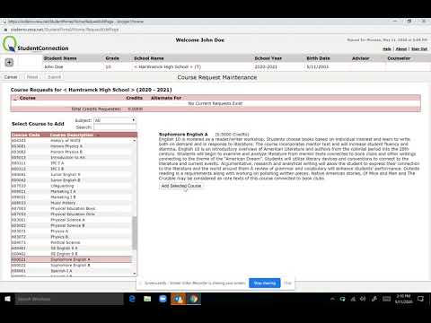 HHS Course Scheduling 2020/21 Using Computer