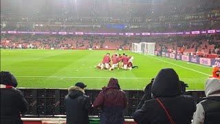 MASSIVE PRE GAME WARM UP ARSENAL VS LIVERPOOL 