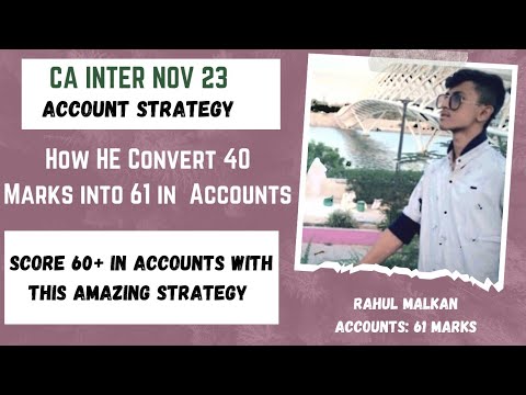 CA Inter November 23 Exemption Strategy of Accounts || Score 60+ in ...